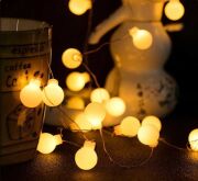 3 M 20 Led Beyaz Top Gün ışığı Pilli 2 Kademeli