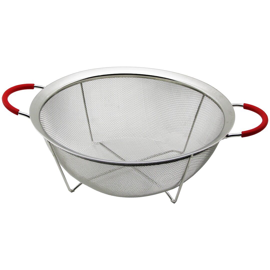 28CM TEL SEPET METAL SÜZGEÇ SİLİKON KILIFLI KULP METAL ÇERÇEVE - AYAK (4944)
