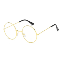 Yuvarlak Cam John Lennon Tarzı Hippi İmaj Gold Çerçeveli Şeffaf Gözlük (4944)