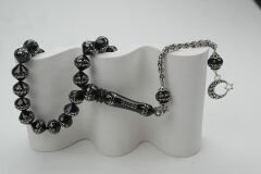 Oltu Taşı Şalgami Kesim Taç İşleme İşlemeli Tespih