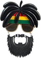 Rasta Peruklu Rasta Sakallı Bob Marley Bıyıklı Parti Gözlüğü 27x18 cm (4944)