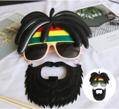 Rasta Peruklu Rasta Sakallı Bob Marley Bıyıklı Parti Gözlüğü 27x18 cm (4944)