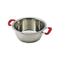24CM PLASTİK KULPLU ÇELİK SEPET METAL SÜZGEÇ (4944)