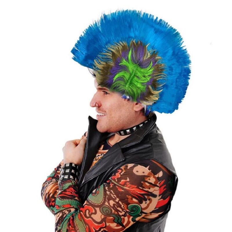 Mohican Mohawk Punk Peruk - 70 li 80 li Yıllar Peruk Model 7