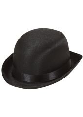 Siyah Renk Saten Kaplama Charlie Chaplin Melon Şapka