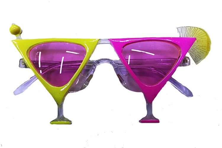 Sarı Pembe Renk Martini Parti Gözlüğü (4944)