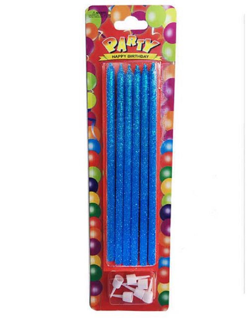 Mavi Simli Pasta Mumu 6 Adet 16 cm