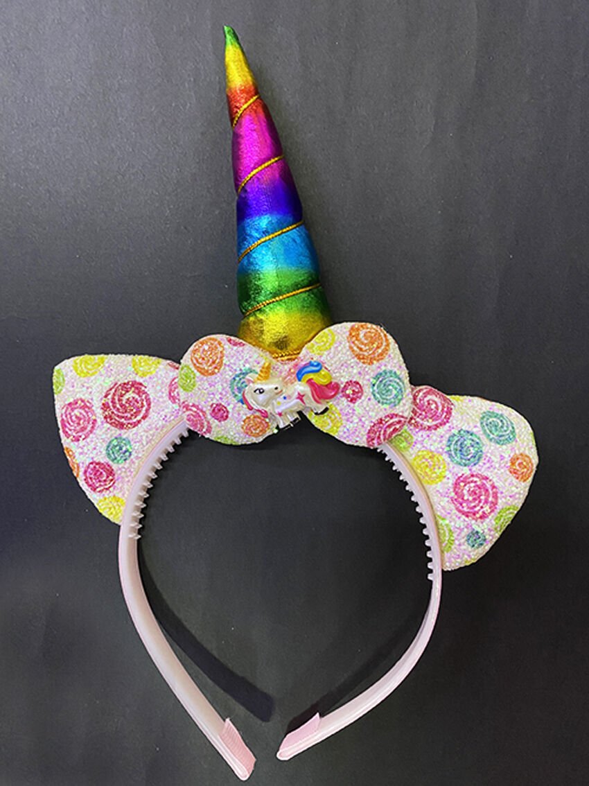 Rengarenk Boynuzlu At Figürlü Çocuk Unicorn Taç 17x27 cm