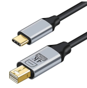 ZR126 Siyah Type-C Mini Dp Çevirici Kablo 1,8 M