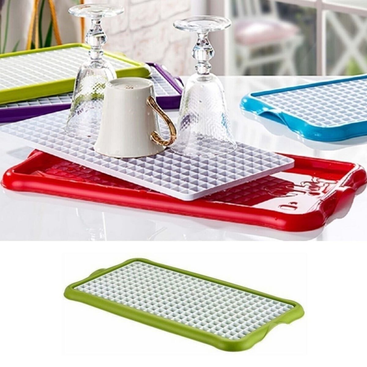 Pratik Lavabo Tezgah Üstü Bulaşık Kurutmalığı Süzmatik 22x40 cm (4944)