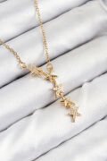 316L Çelik Yıldız Model Gold Renk Kadın Kolye - TJ-BKO10476
