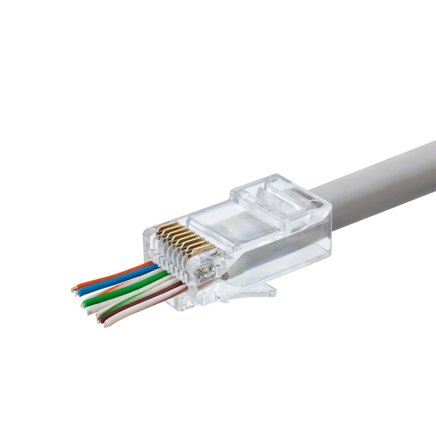 Cat6 Konnektör Ez Rj45 100Lü Paket Şeffaf HDX5030