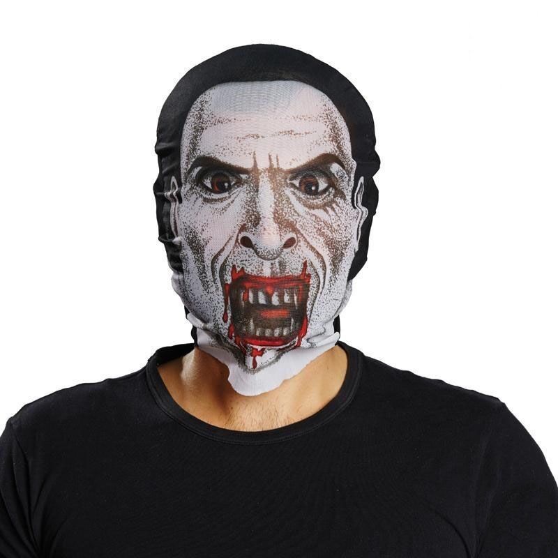 Kafaya Tam Geçmeli Bez Vampir Maskesi - Streç Korku Maskesi - 3D Baskılı Maske Model 2 (4944)