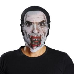 Kafaya Tam Geçmeli Bez Vampir Maskesi - Streç Korku Maskesi - 3D Baskılı Maske Model 2 (4944)
