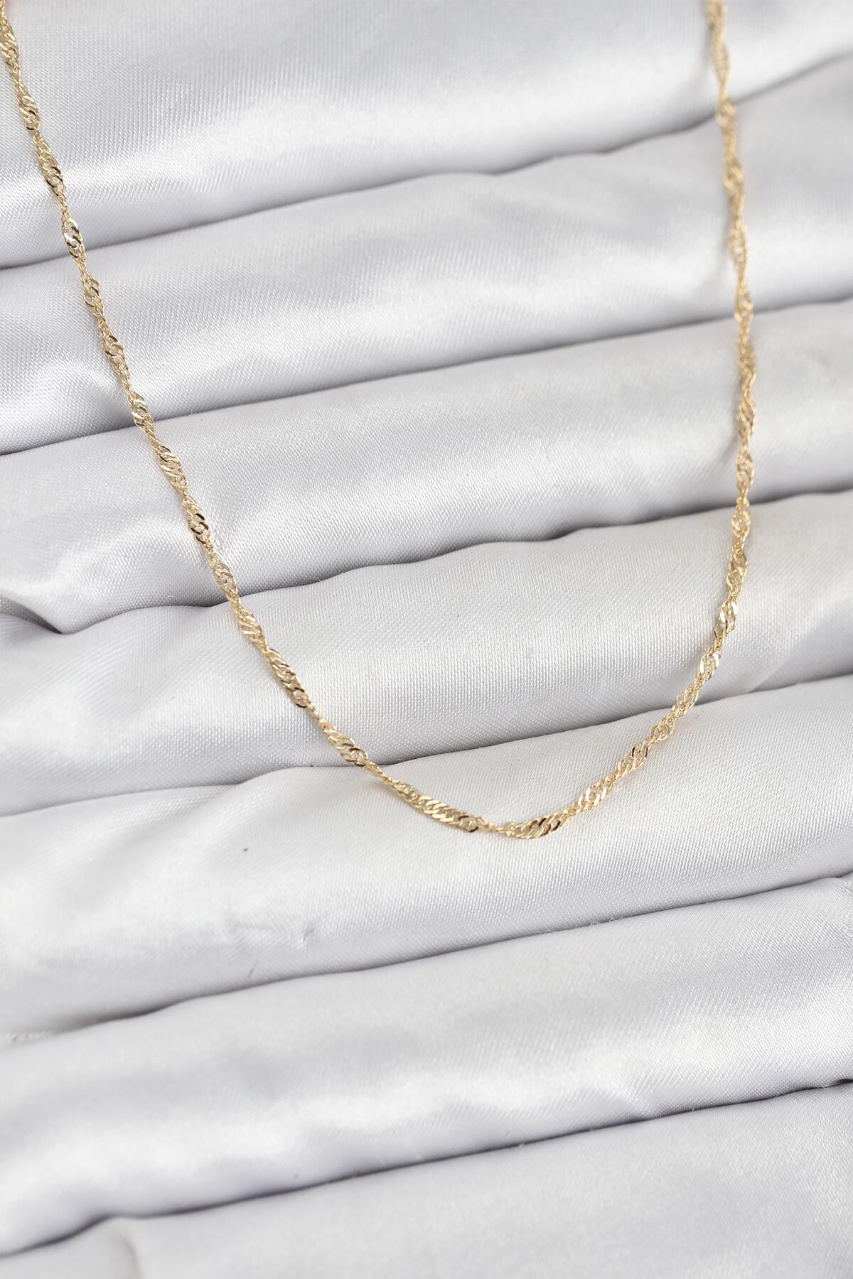 CM 14K Gold Renk Pirinç Ezme Burgu Model Kadın Kolye - TJ-BKO10916