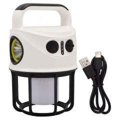 ÇİFT IŞIKLI KAMP LAMBASI EL FENERİ POWERBANK ÖZELLİKLİ (GÜN IŞIĞI - BEYAZ) CH-22025 (4944)