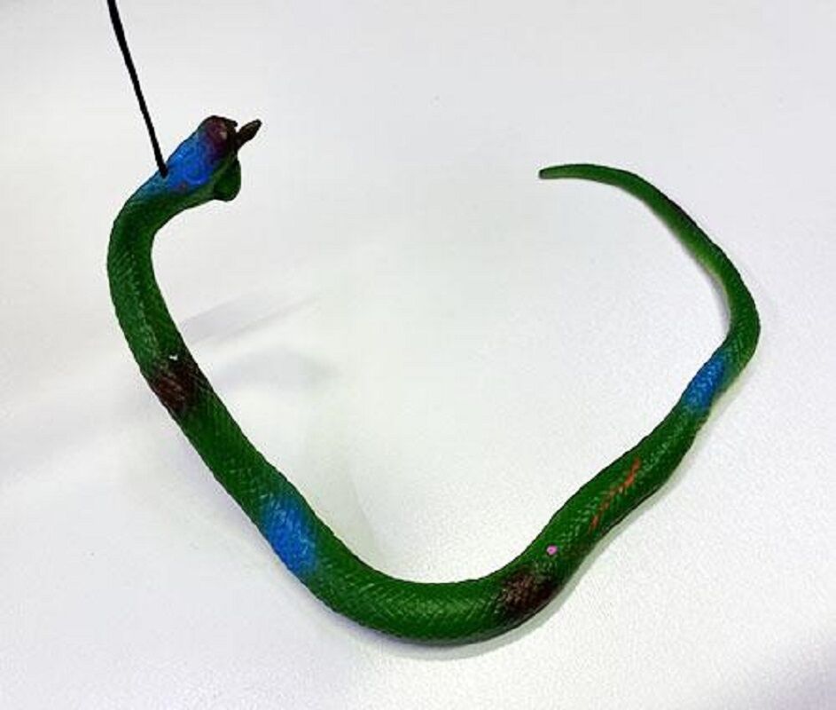 Yeşil Renk Gerçekçi Silikon Yumuşak Yılan 37 cm