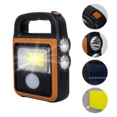 COB LEDLİ SOLARLI 4 KADEMELİ USB POWERBANK ÇIKIŞLI ŞARJLI IŞILDAK FENER (4944)