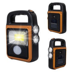 COB LEDLİ SOLARLI 4 KADEMELİ USB POWERBANK ÇIKIŞLI ŞARJLI IŞILDAK FENER (4944)