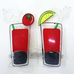 Kırmızı Renk Uzun Kadeh Tekila Şekilli Yılbaşı Parti Gözlüğü (4944)