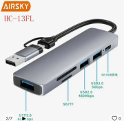 Airsky Hc13Fl 5 İn 1 Usb Type-C 2 İn 1 Çevirici