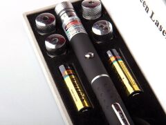 Yeşil Lazer Pointer 50 mW 15 Km Etkili (5 Başlıklı) (4944)