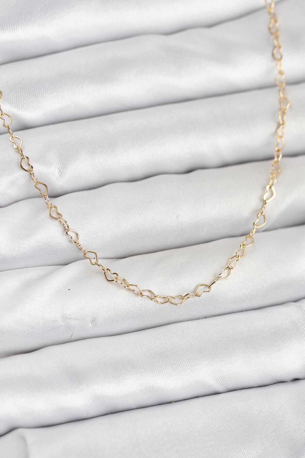 CM 14K Gold Renk Kalp Zincirli Kadın Kolye - TJ-BKO10924