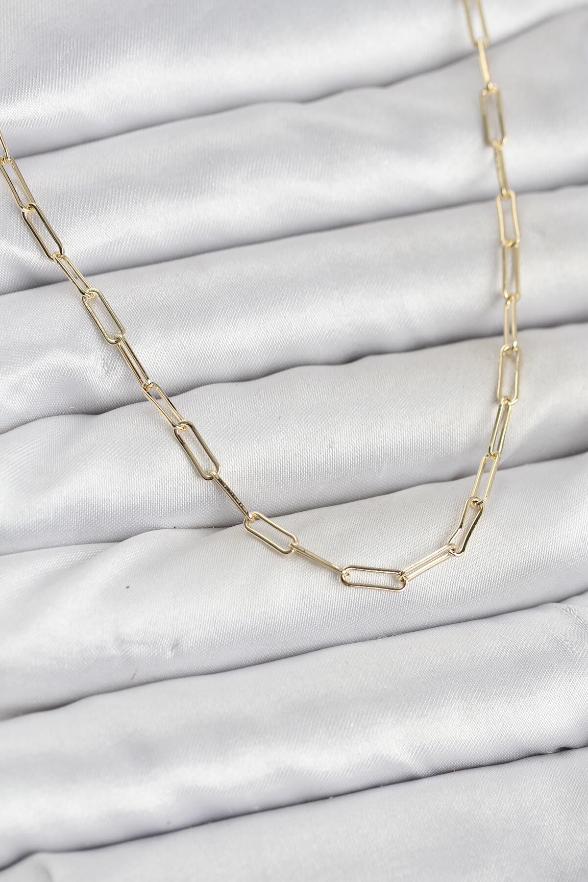 CM 14K Gold Renk Pirinç Ataç Zincir Kadın Kolye - TJ-BKO10925