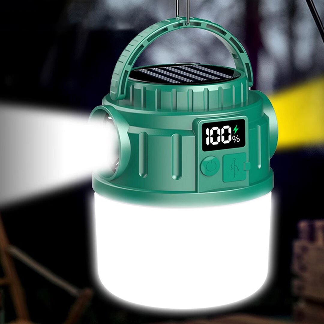 24 LED 5 AYDINLATMA MODU + 2 YAN IŞIK (BEYAZ / SARI) 1200 MAH SOLAR KAMP LAMBASI V65-3 (4944)