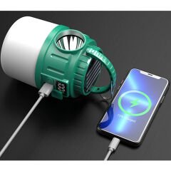 24 LED 5 AYDINLATMA MODU + 2 YAN IŞIK (BEYAZ / SARI) 1200 MAH SOLAR KAMP LAMBASI V65-3 (4944)