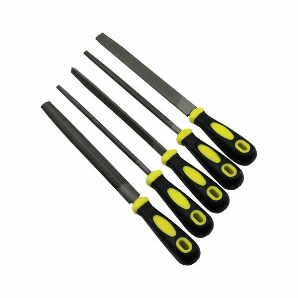 5 PARÇA  8&#39;&#39; ÇELİK EĞE SETİ BALIK SIRTI - ÜÇGEN - KARE - YUVARLAK - DÜZ GENİŞ (4944)