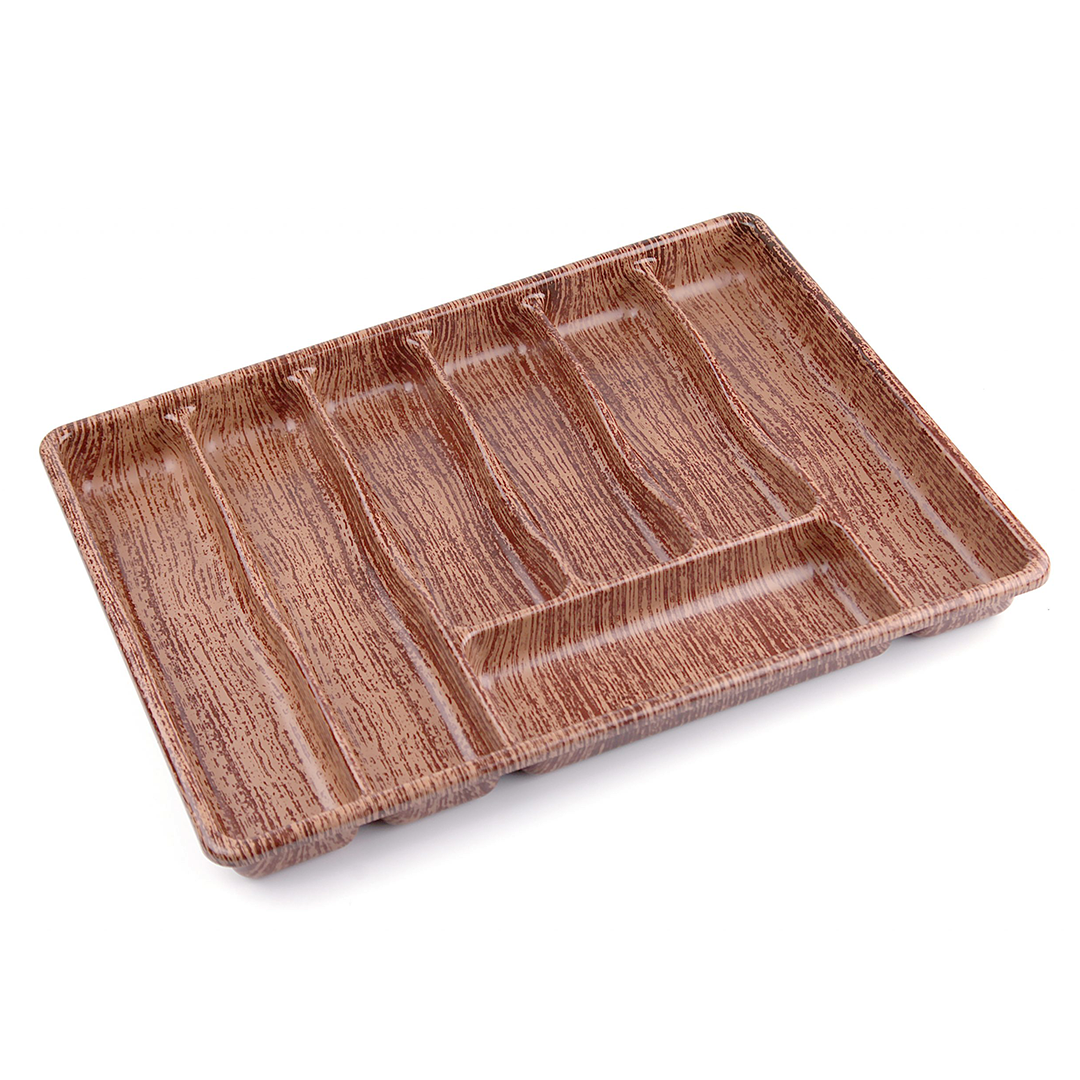 BÜYÜK - AHŞAP RENK - 7 BÖLMELİ ÇEKMECE İÇİ KAŞIKLIK 50X37CM (4944)