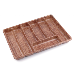 BÜYÜK - AHŞAP RENK - 7 BÖLMELİ ÇEKMECE İÇİ KAŞIKLIK 50X37CM (4944)