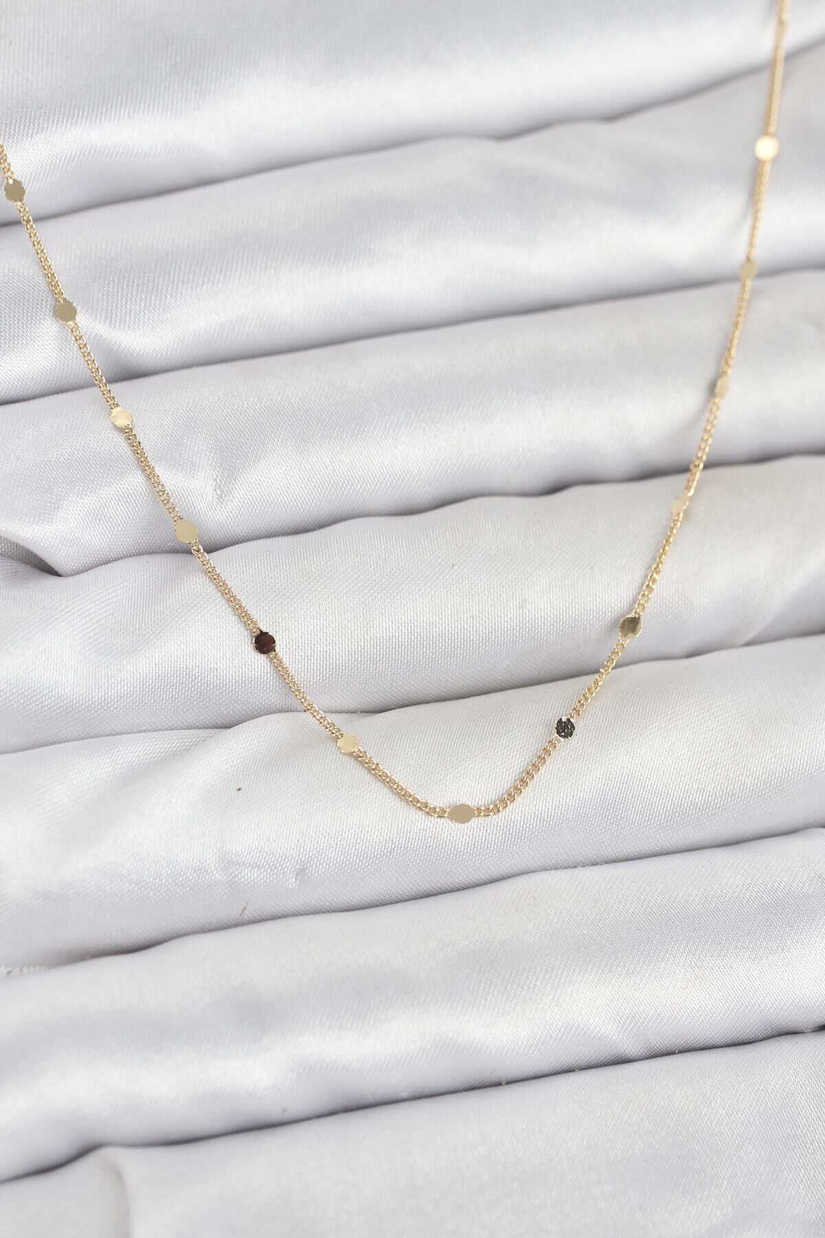 CM 14K Gold Renk Ezme Pul Model 60 cm Kadın Kolye - TJ-BKO10935