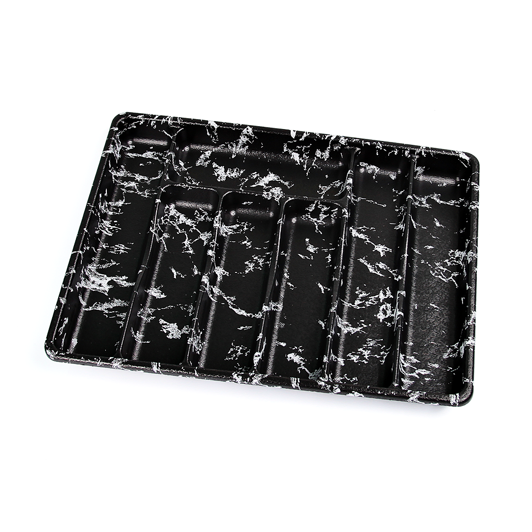 BÜYÜK - SİYAH - 7 BÖLMELİ ÇEKMECE İÇİ KAŞIKLIK 50X37CM (4944)
