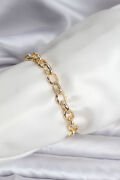 14K Gold Renk Kaplama Lazerli Zincir Model CM Kadın Bileklik - TJ-BB8120