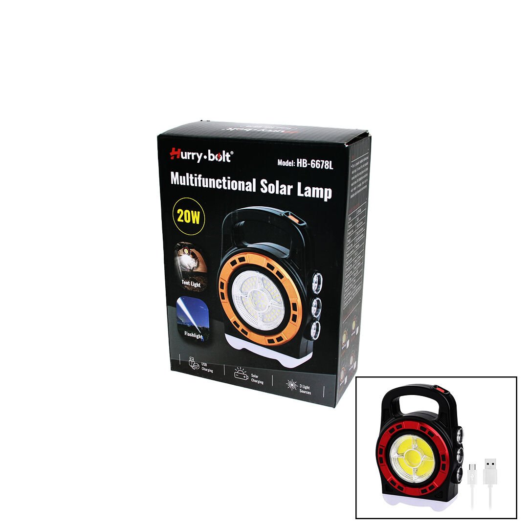 3IN1 20W SOLAR - USB ŞARJLI EL FENERİ - POWERBANK EL ÇANTASI MODELİ (4944)