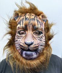 Kahverengi Yeleli Saçlı Peluş Aslan Maskesi Mega Peluş 7 No (4944)