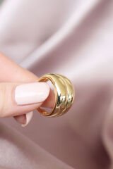 Metal Gold Renk Ayarlamalı Kadın Yüzük - TJ-BYK1549