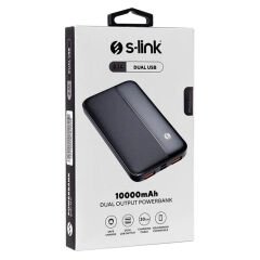 S-LINK IP-G10N SİYAH MICRO+TYPE C GİRİŞLİ 10000 MAH TAŞINABİLİR ŞARJ CİHAZI POWERBANK (4944)