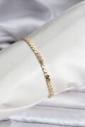 14K Gold Renk Kaplama Ezme Yılan Zincir Model CM Kadın Bileklik - TJ-BB8133