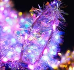 Led Işıklı Püsküllü Mor Renk Tavşan Tacı 21X17 cm