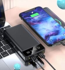 Power Bank 30000 mAh harici pil, taşınabilir şarj cihazı (4944)