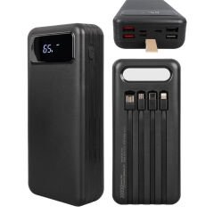 20000 MAH DİJİTAL GÖSTERGELİ USB-MICRO-LIGHTNING-TYPE-C GİRİŞLİ VE KABLOLU POWERBANK (4944)