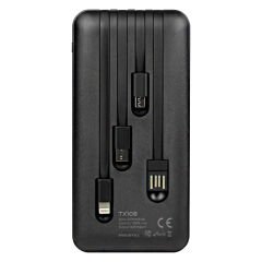 POWERWAY TX108 10000 MAH SİYAH GÖSTERGELİ EKSTRA KABLOLU 4 ÇIKIŞLI POWERBANK (4944)