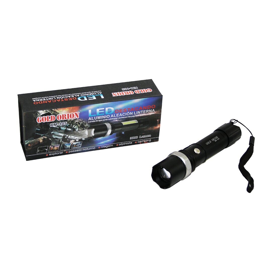 GOLD ORION KM-105 2IN1 ZOOMLU EL FENERİ - COB LED USB ŞARJLI METAL KASA 15.5CM 3000 LUMEN (4944)