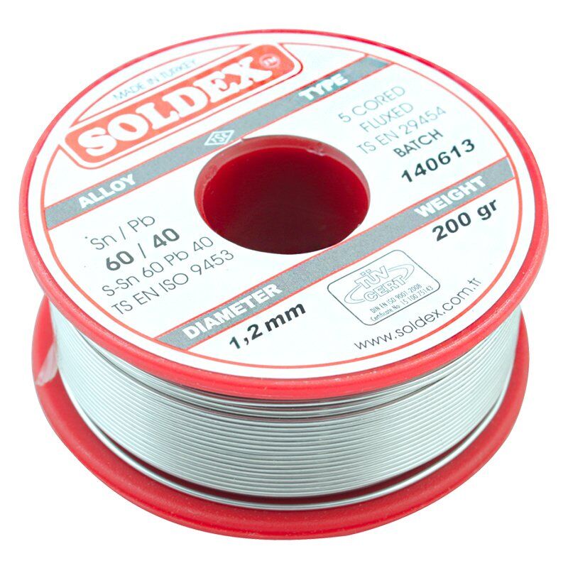 200 GR LEHİM KALIN 1,2MM SOLDEX  SN60 PB40 (4944)