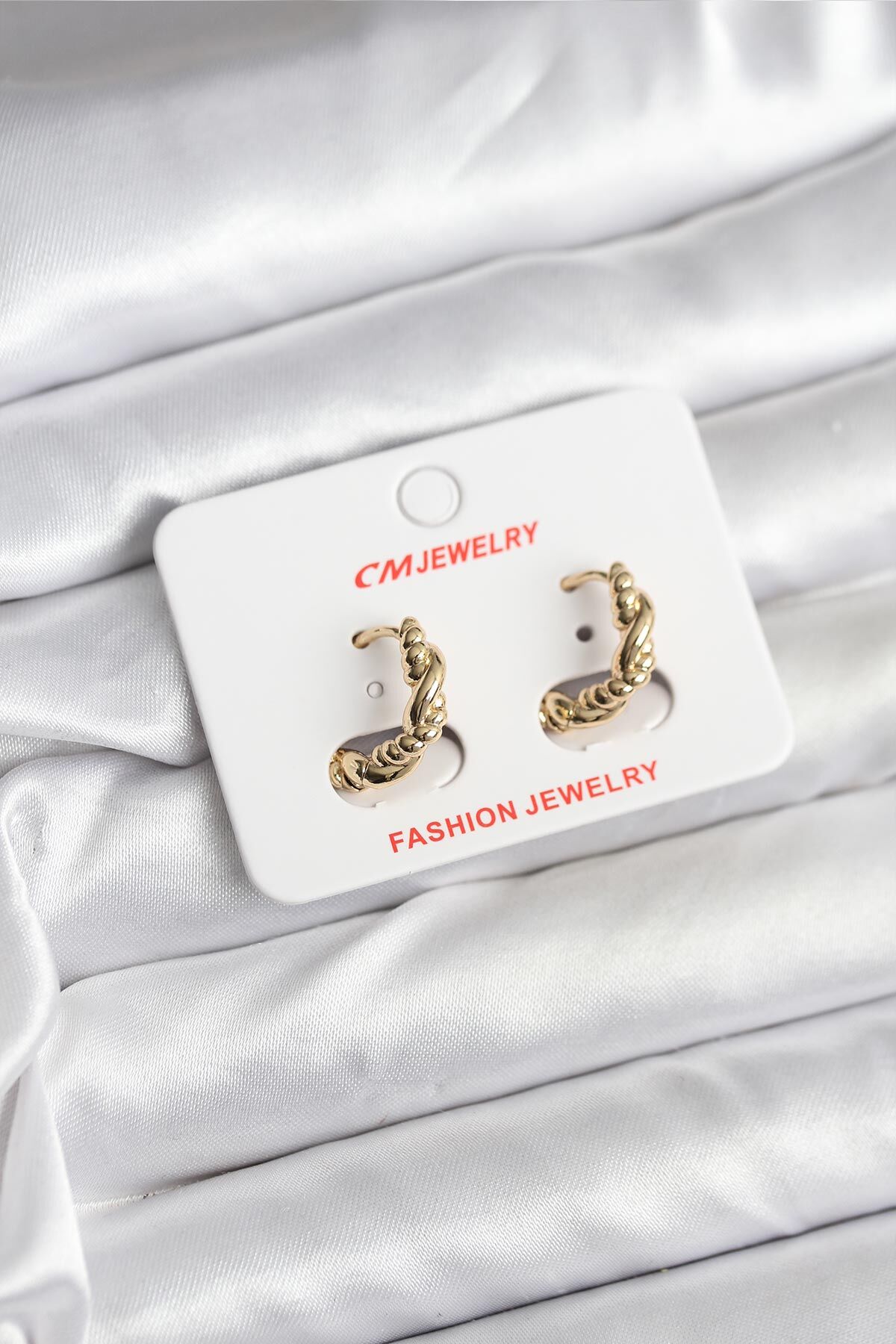 14K Gold Renk Kaplama Burgu Model CM Kadın Küpe - TJ-BKP11402