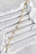 Pirinç Zirkon Taşlı Sıralı Yıldız Model Gold Renk Kadın Bileklik - TJ-BB7487