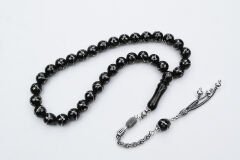 Oltu Taşı Küre Tek Zikzak Dörtlü Baklava İşlemeli Tespih